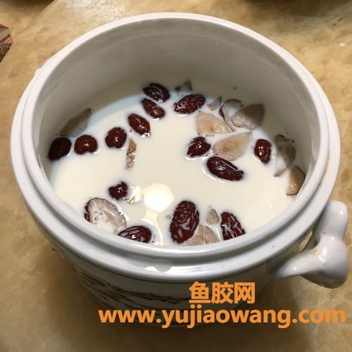 牛奶炖花胶红枣的做法(花胶红枣枸杞炖牛奶的做法)